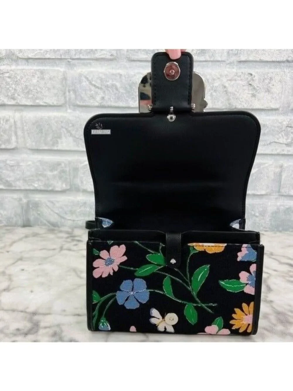 Kate Spade Lovitt Buckled Floral Jacquard Small Top-handle Crossbody